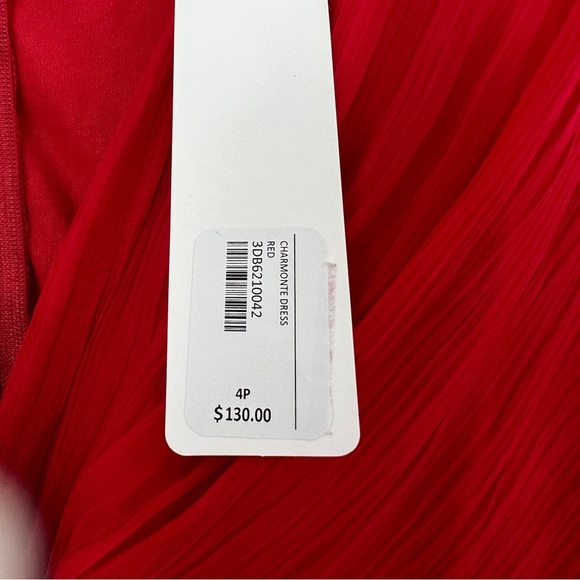 Soft Surroundings Charmonte Sleeveless Chiffon Dress Vibrant Red Size 4 Petite - Picture 9 of 15